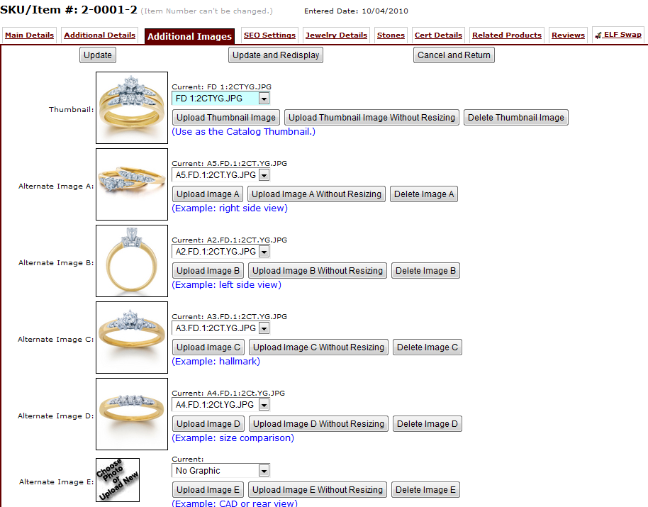 Jewelry Product Catalog